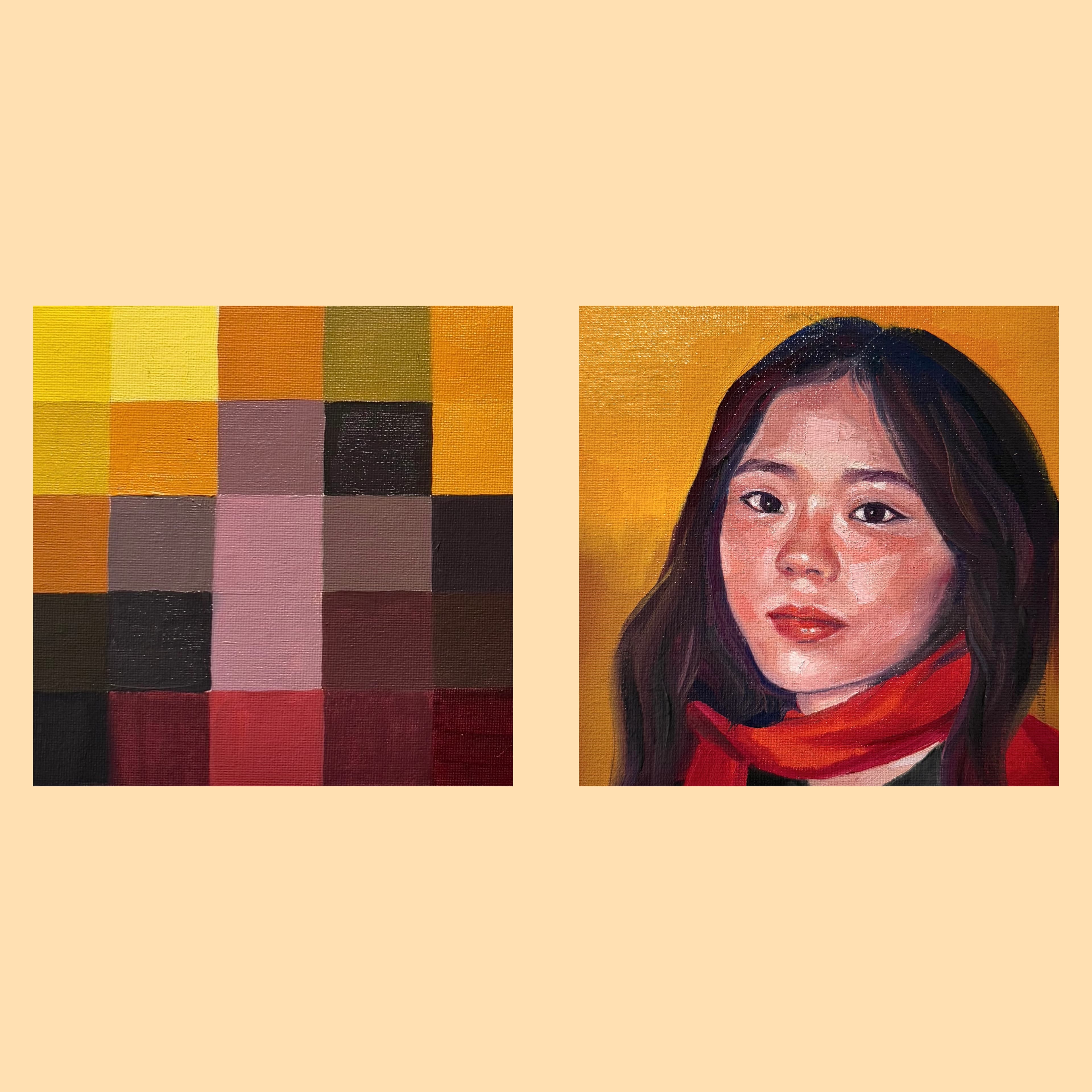 Diptych, oil on canvas by Allegra.