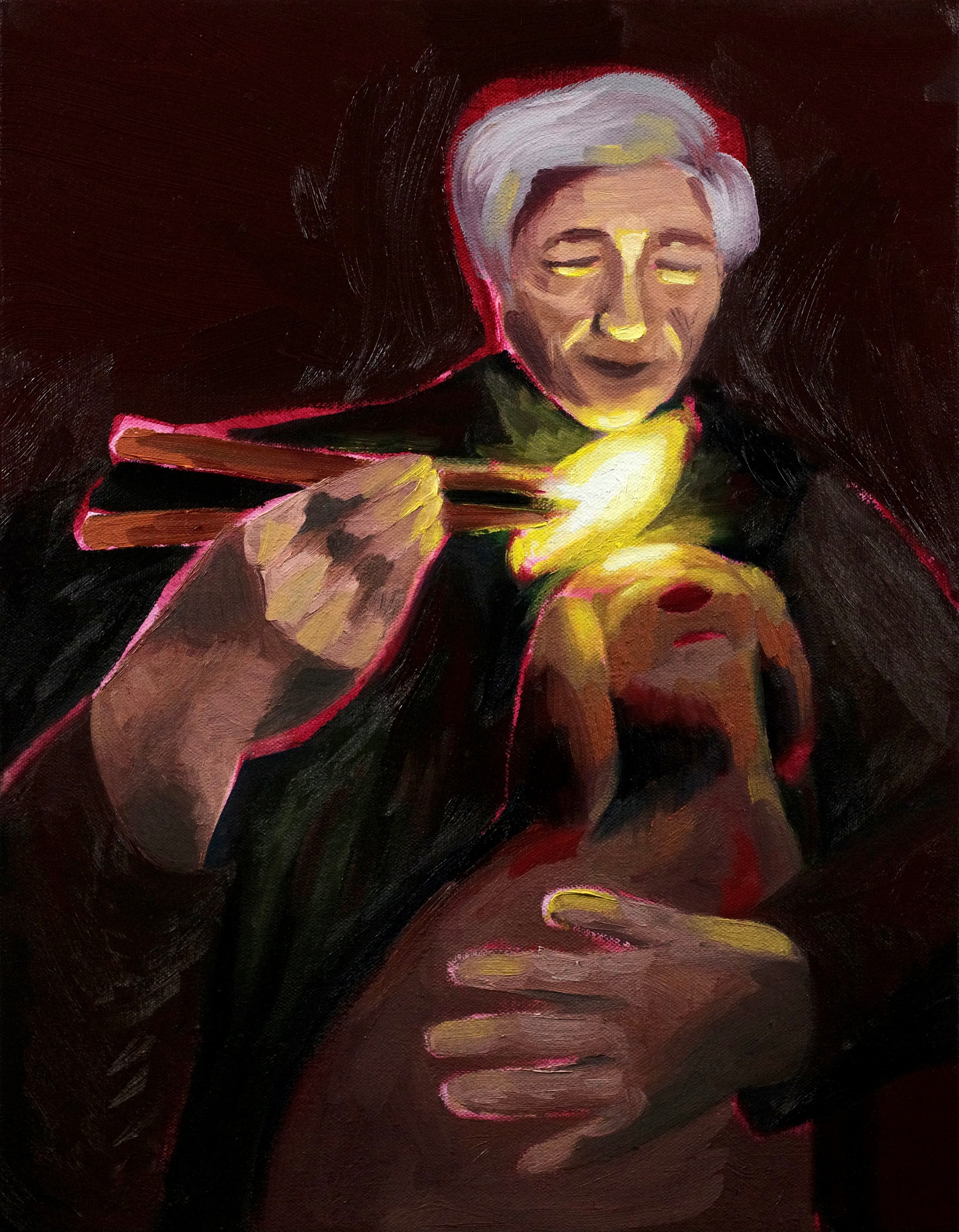 Don't Do It!, oil on canvas by Allegra.