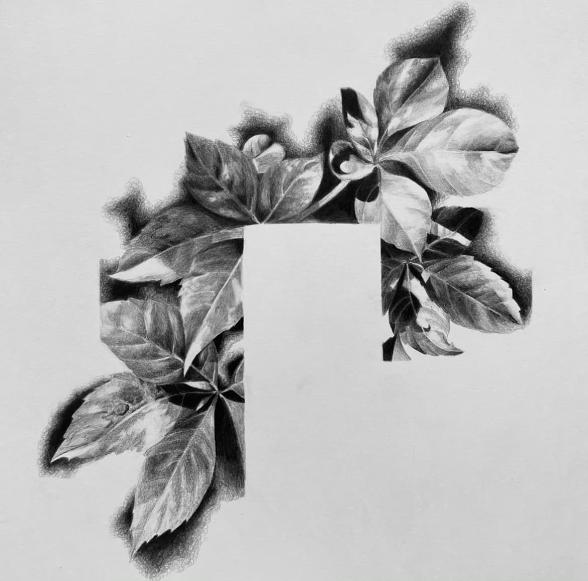 Leaf Path, oil on canvas by Allegra.