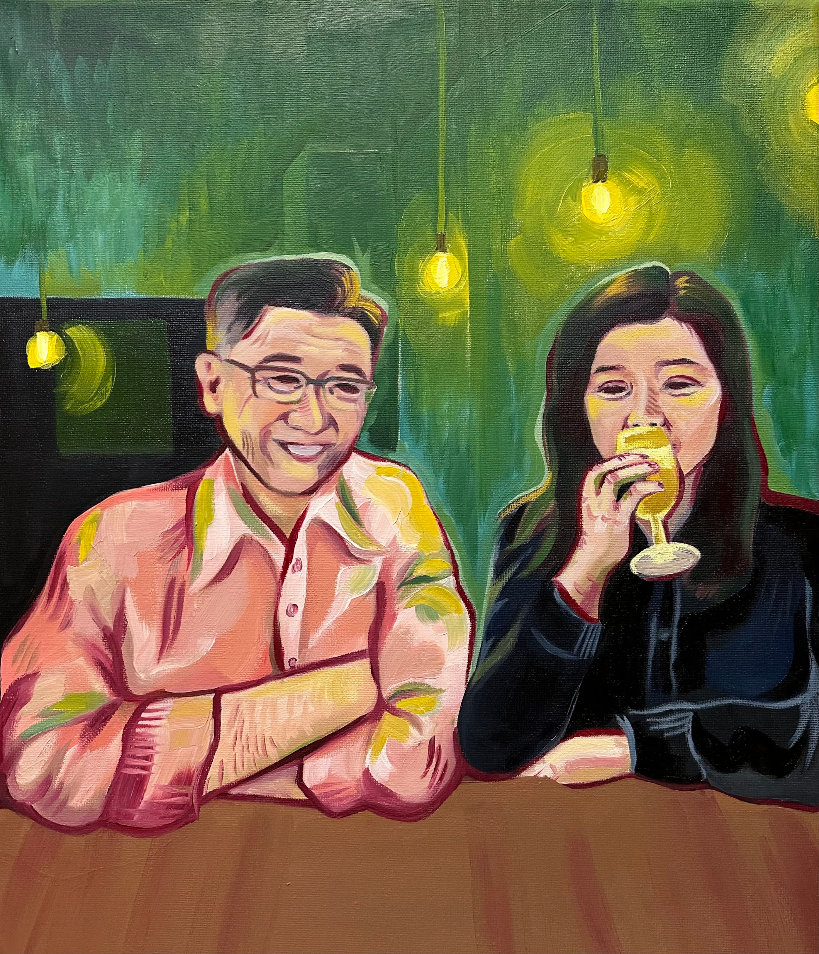 Mom and Dad, oil on canvas by Allegra.